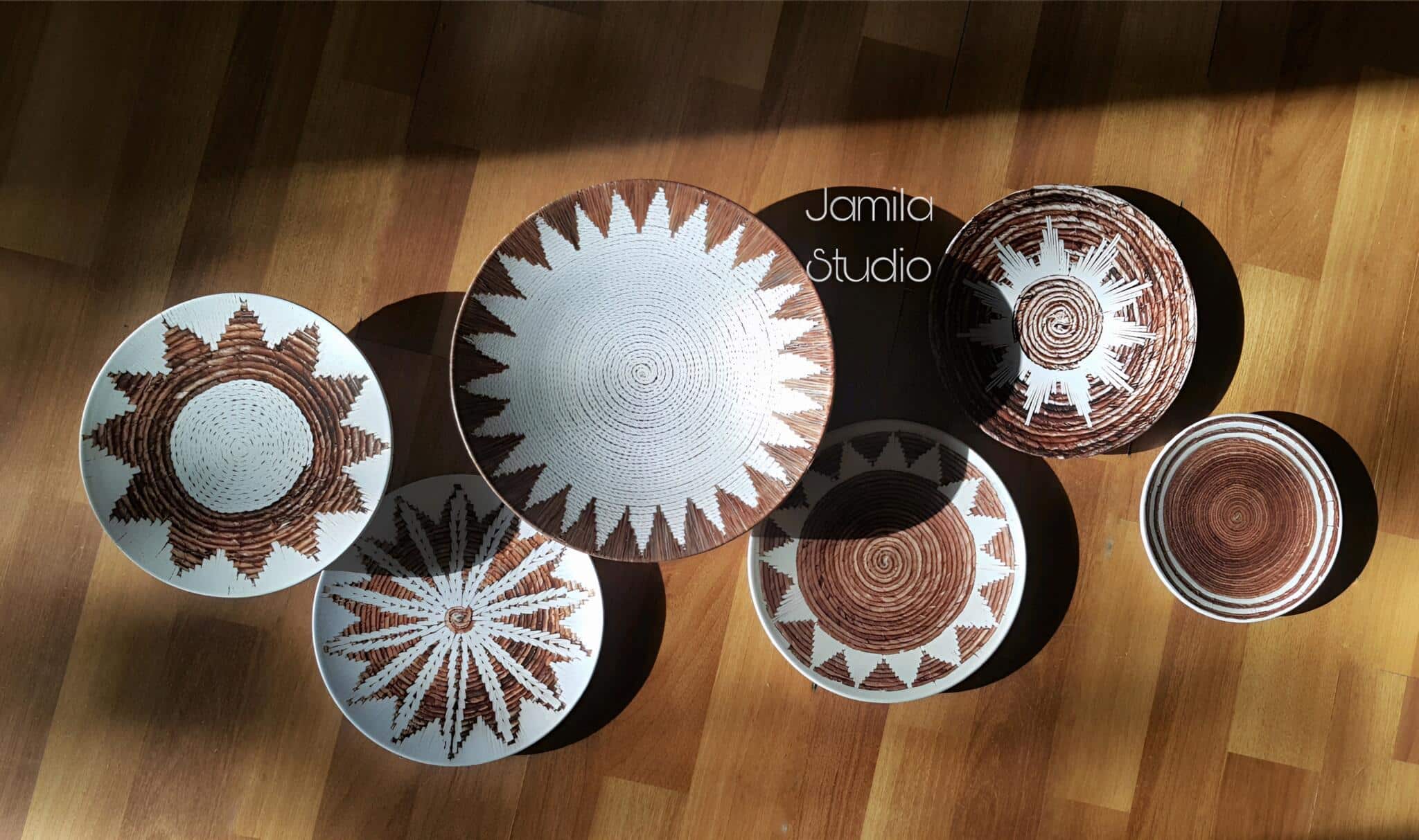 Boho Basket (White Sun) (wall plates) 1 Boho Basket (White Sun) (wall plates)