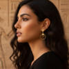 Gold plated geometric earrings (E199XMG)
