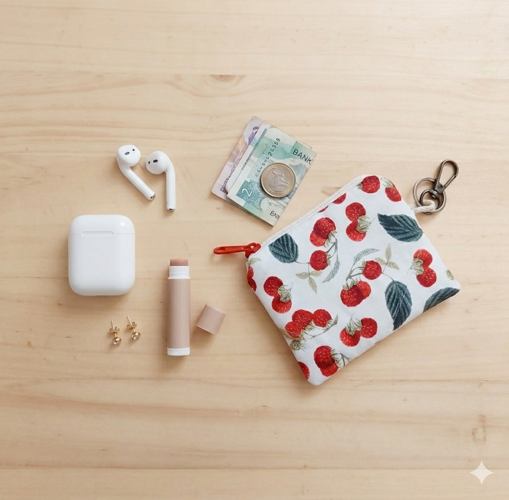 Sweet day fabric coin pouch key chain 1 Sweet day fabric coin pouch key chain