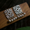 Opulent Elegancy dangling pearls Silver Earring