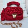 Red Metallic Crochet Bag