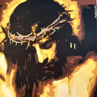 jesus on the cross acrylic painting