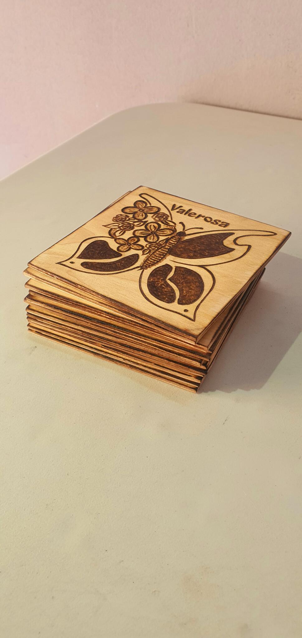 Valerosa: Hand-Burned Wood Coasters 2 20250322 130052 scaled