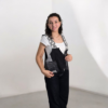 black & white denim vest