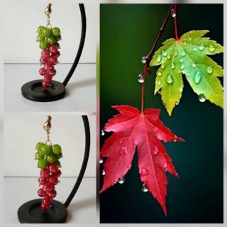 pistachio | burgundy murano bag charm