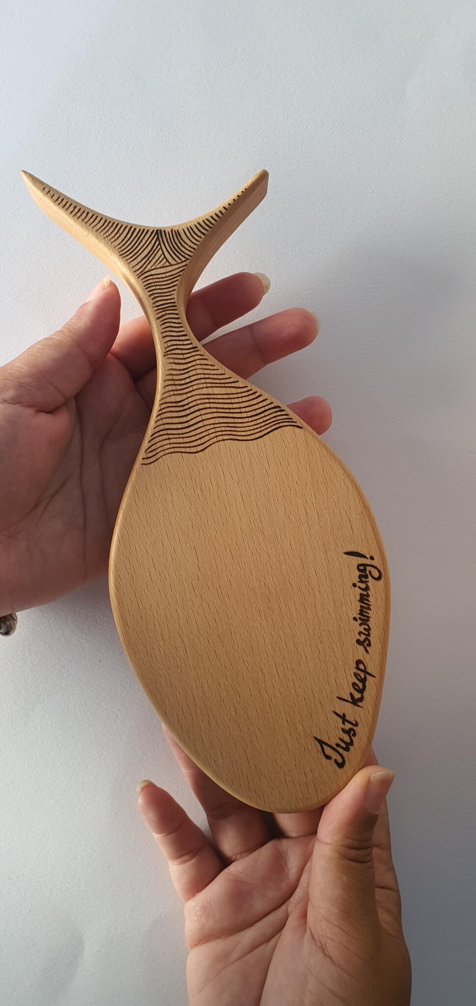 Keep Swimming - Fishy Serving Board 1 wood