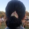 The Angel Tweak headpiece, copper over brass, oxidized to black, hand-scratched to reveal the metal layers beneath.