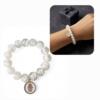 White Murano Hamsa Bracelet