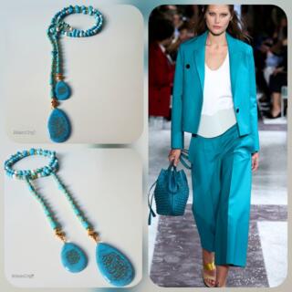 Turquoise Stone Multiwear Statement necklace