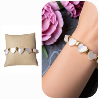 Hearts | chips seashell bracelet