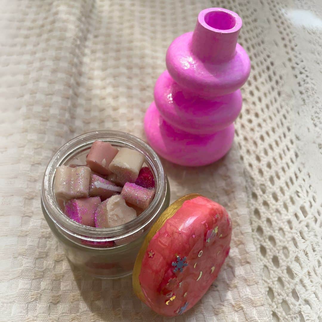 pink vase & candle jar