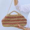 Gold & bronze stripped metallic clutch