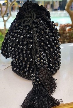 Black Bag with glossy beads 2 Black Bag with glossy beads
