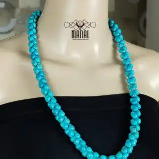 necklace made of natural hyolite stones