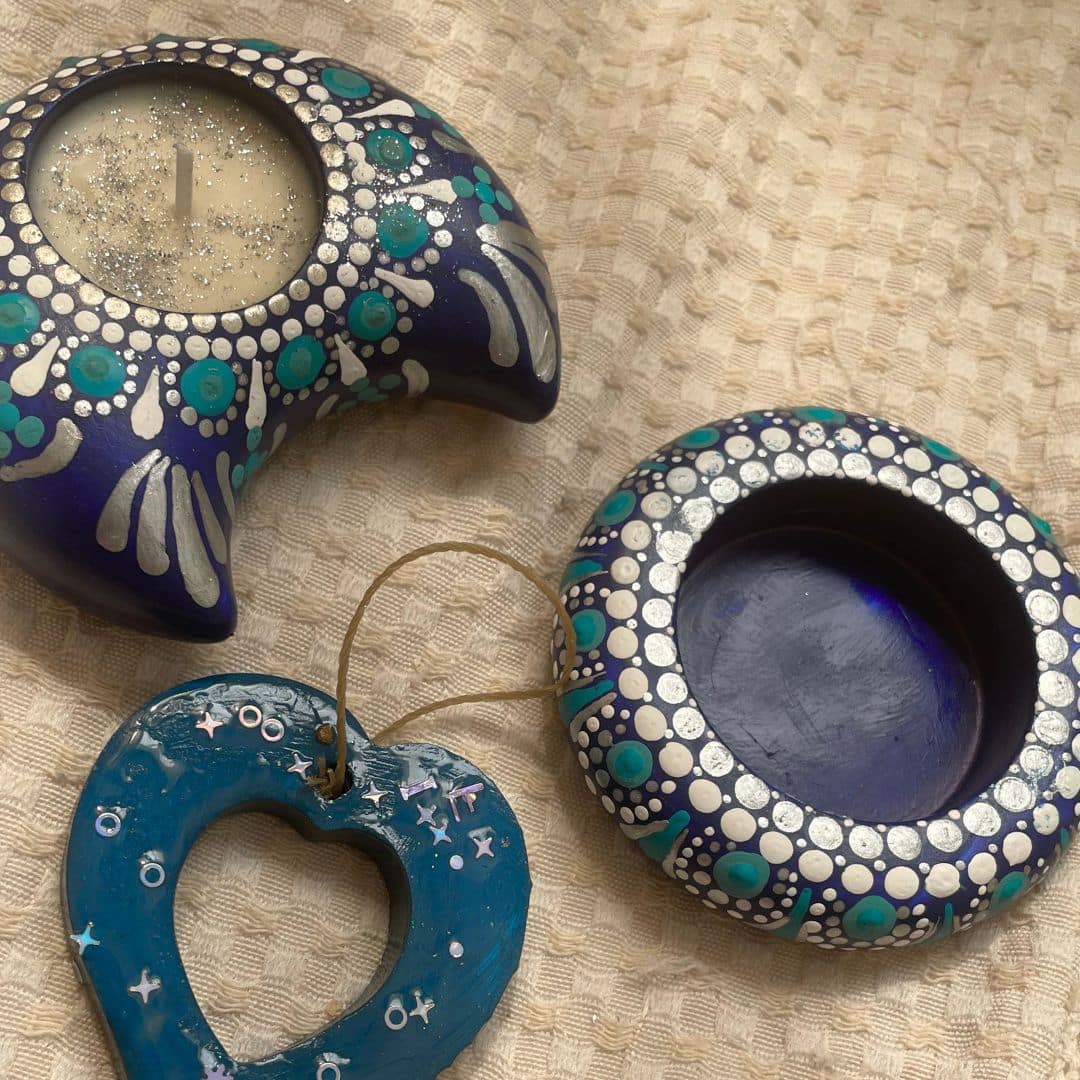 blue mandala decore 5 Blue & white concrete set