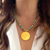 Golden evil eye necklace