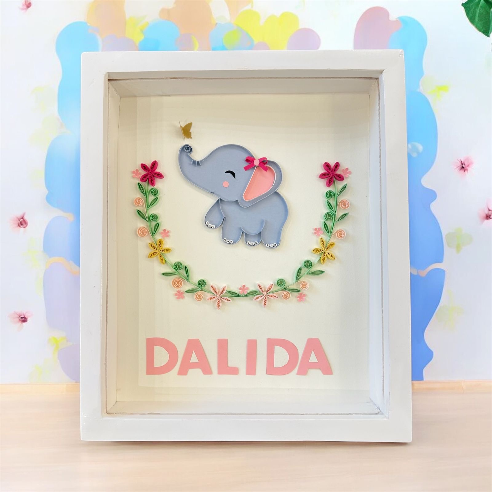 Custom baby name frames 3 handmade personalized customized baby kids newborn wall frame art paper quilling decor name