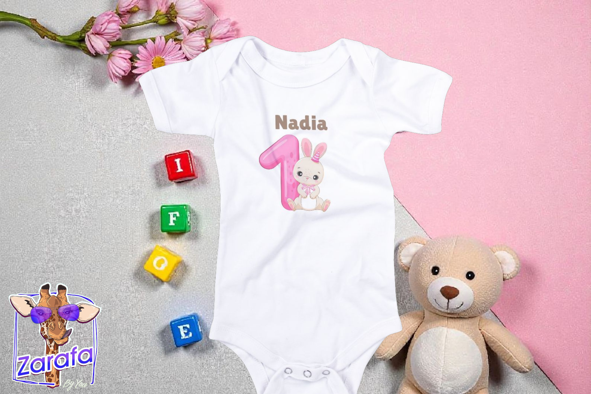 Customized Baby Bodysuit "bunny girl"