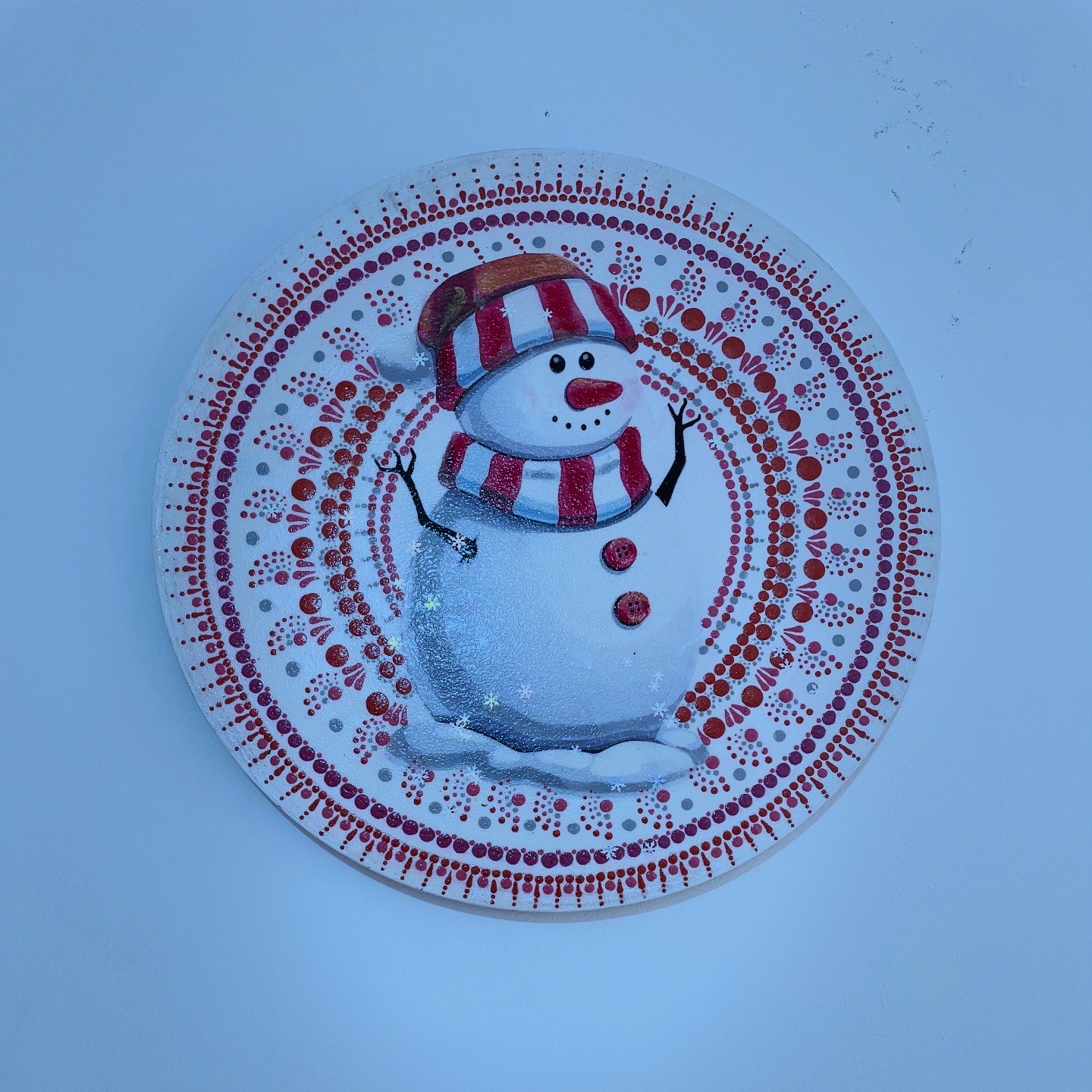 Snowman Mandala Painting 1 Snowman Painting