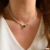 Namaste’s Emerald green drop pearl necklace