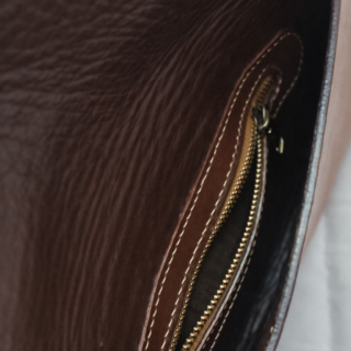 Women’s Genuine Leather Portfolio – Havana with Metallic Details