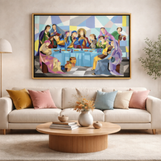 the last supper acrylic painting staged