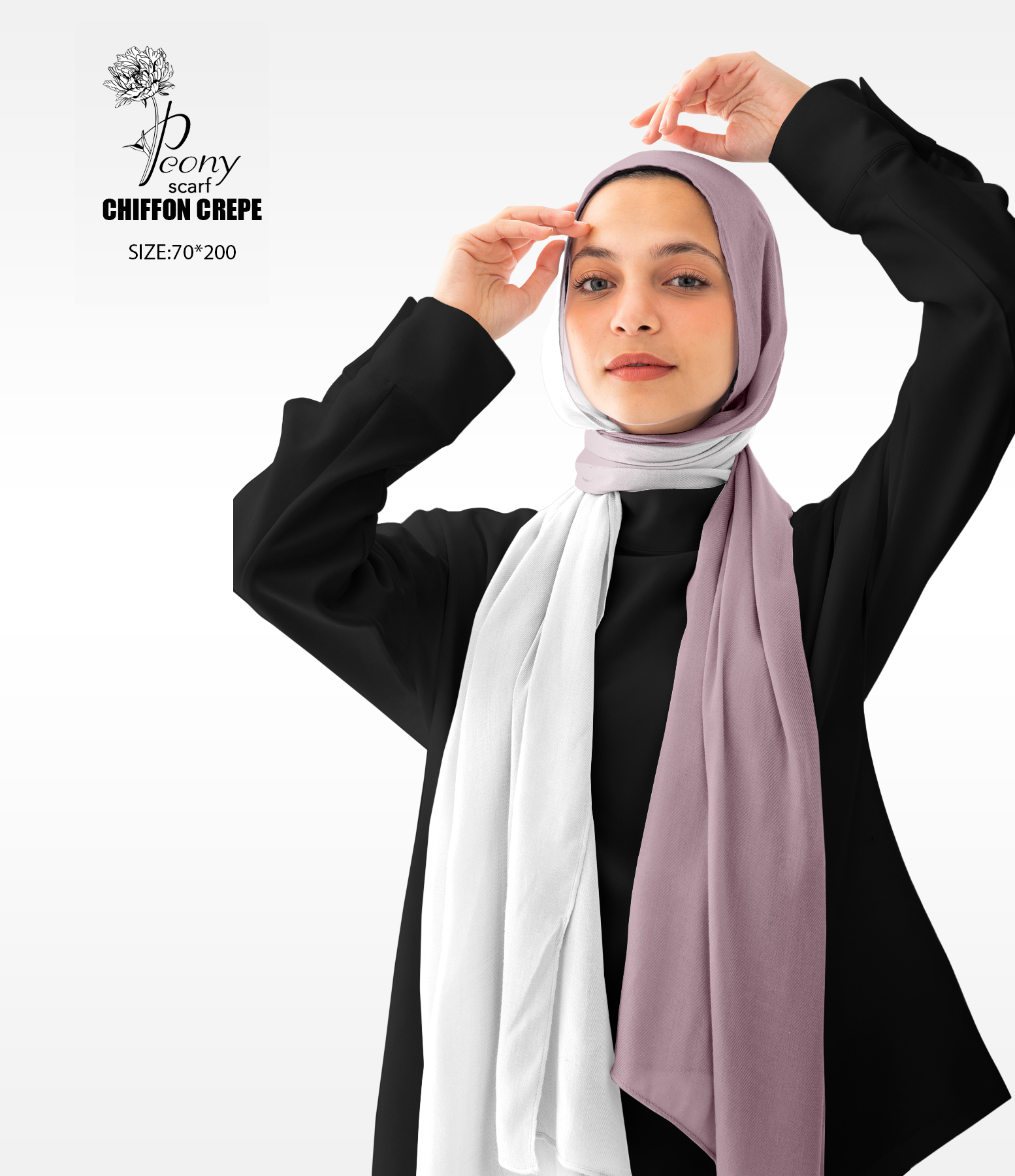 Gradient Kashmer & White Scarf 1 Gradient Kashmer & White Scarf