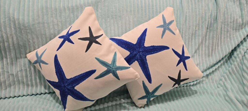 Cushion baby Blue and navy blue Starfish 04