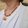 Bohemian, elegant Agate, copper necklace