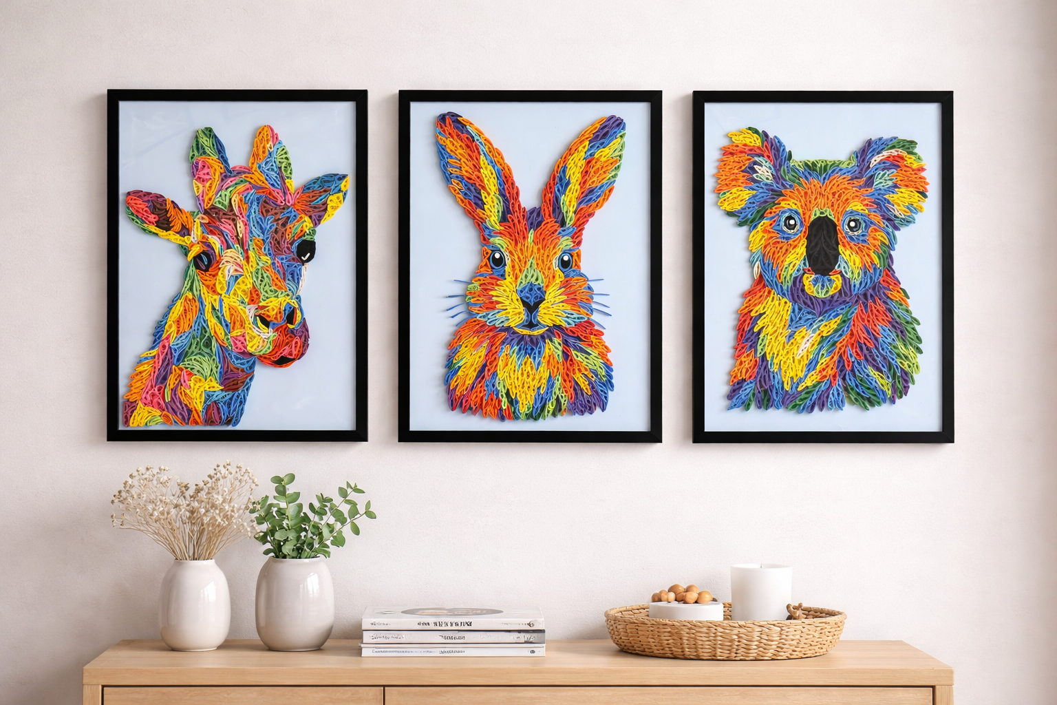 “Handmade Quilling Animal Trio” 1 “Handmade Quilling Animal Trio”