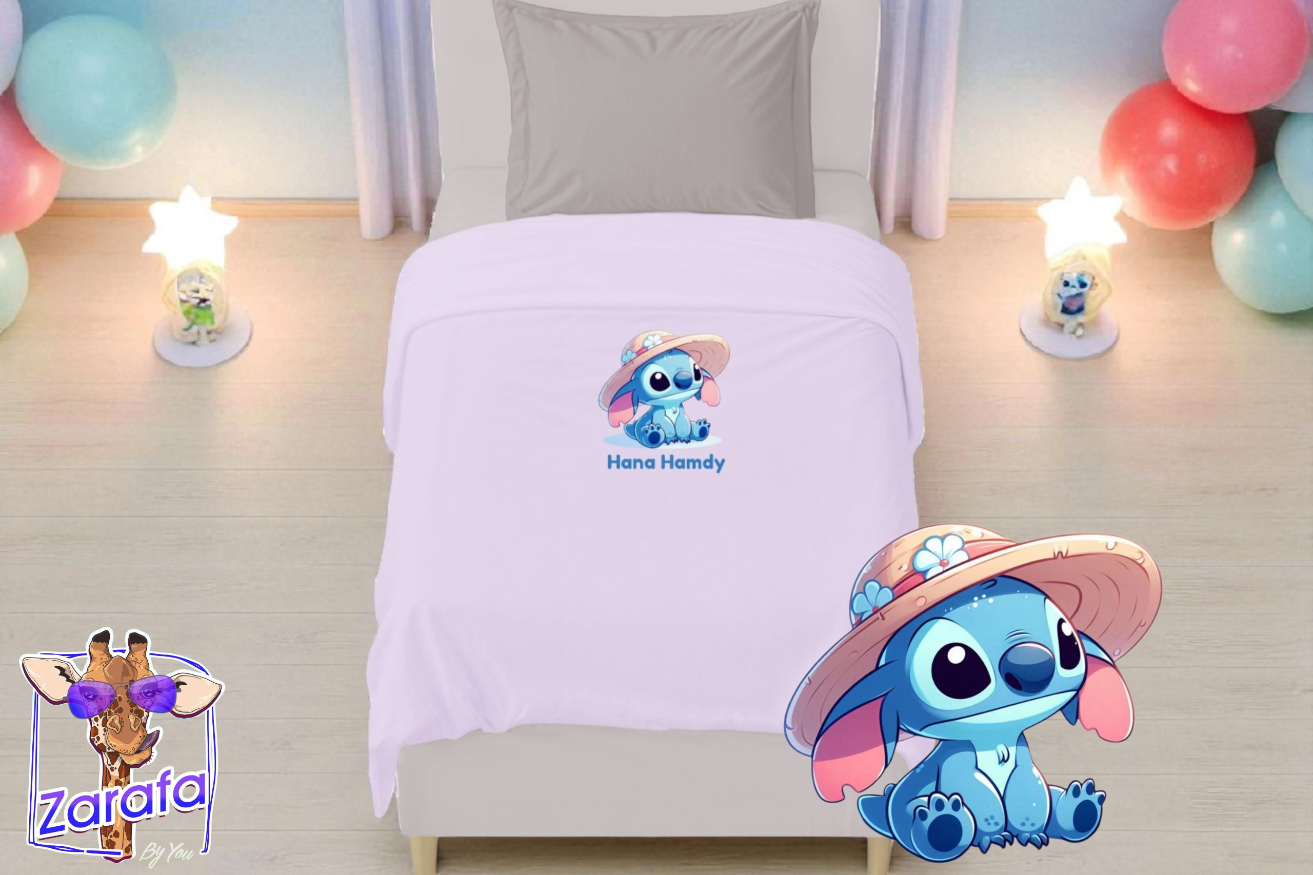 Customized pack of 2 baby bedsheet "Stitch"