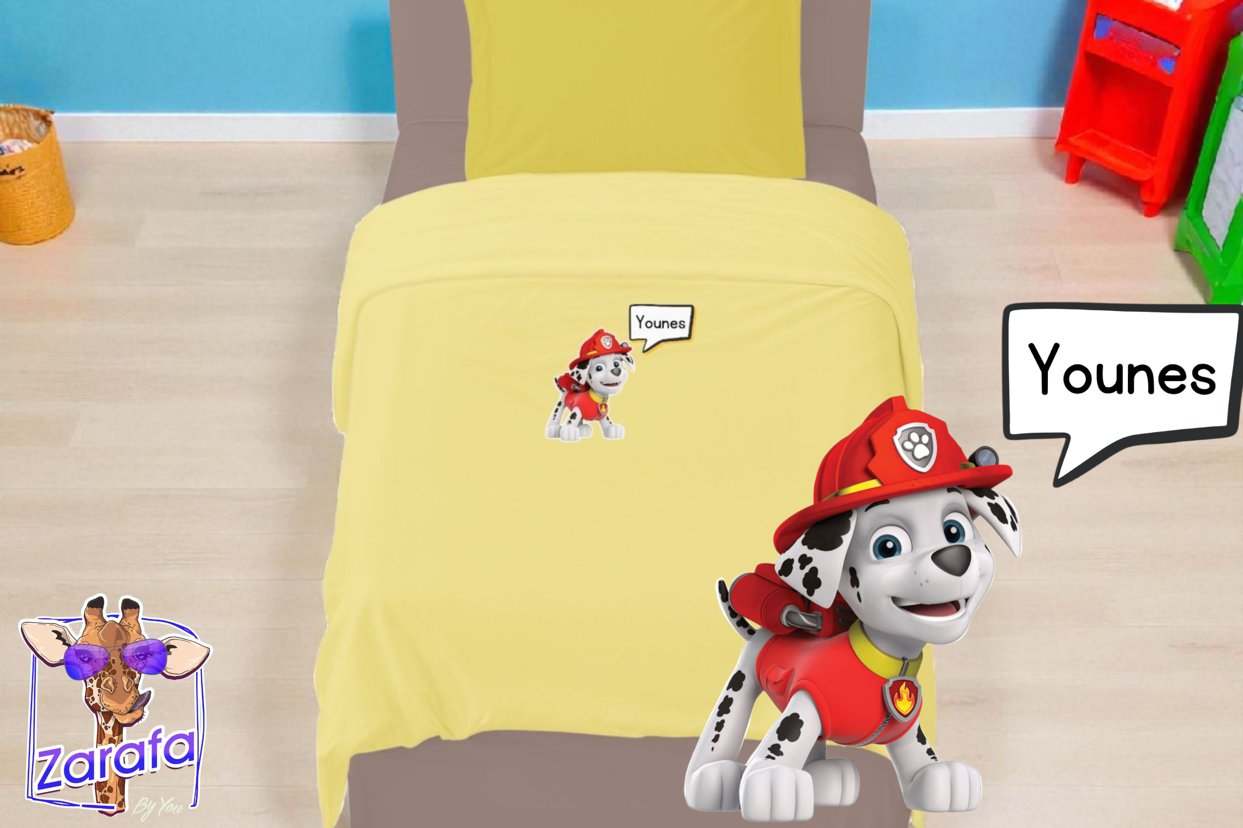 Customized pack of 2 baby bedsheet "Paw patrol"