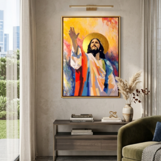 miracle maker jesus painting staged