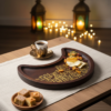 Golden Calligraphy Crescent Tray