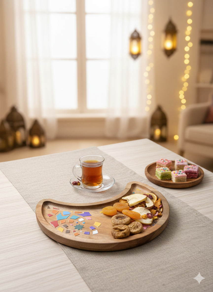 Modern Mosaic Crescent Tray (Kaye Wood) 1 Modern Mosaic Crescent Tray (Kaye Wood)