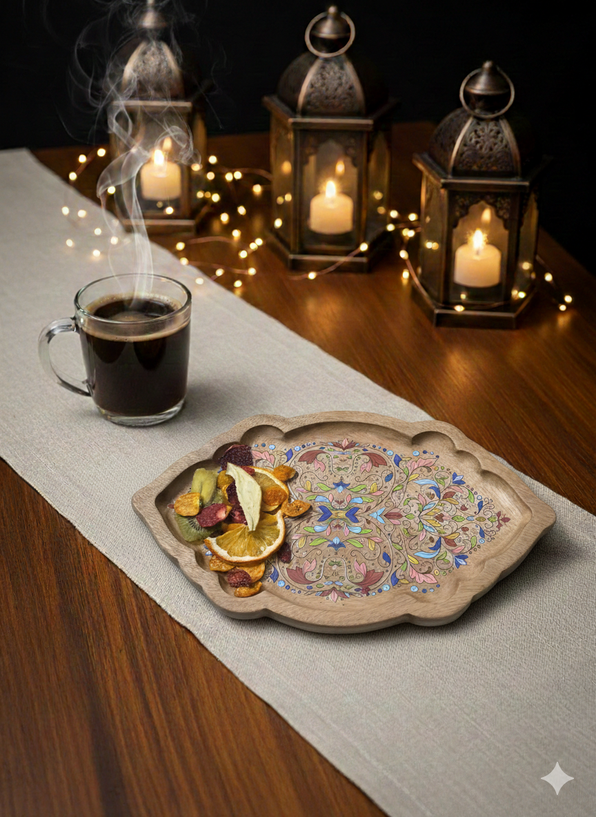 Enchanted Floral Mosaic Serving Tray - Kaye Wood 1 Enchanted Floral Mosaic Serving Tray - Kaye Wood