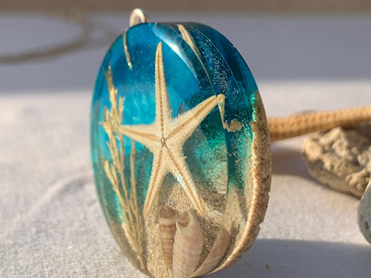 Beach treasure - Resin circle pendant 4 IMG 20240925 WA1846