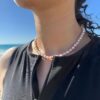 Rose gold toned pearl chocker