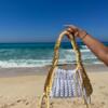 Casual white/yellow bag with golden margins