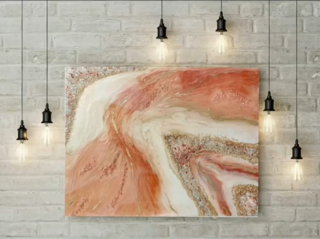 ✨ Resin Wall Art ✨ peachy pink 1 ✨ Resin Wall Art ✨ peachy pink