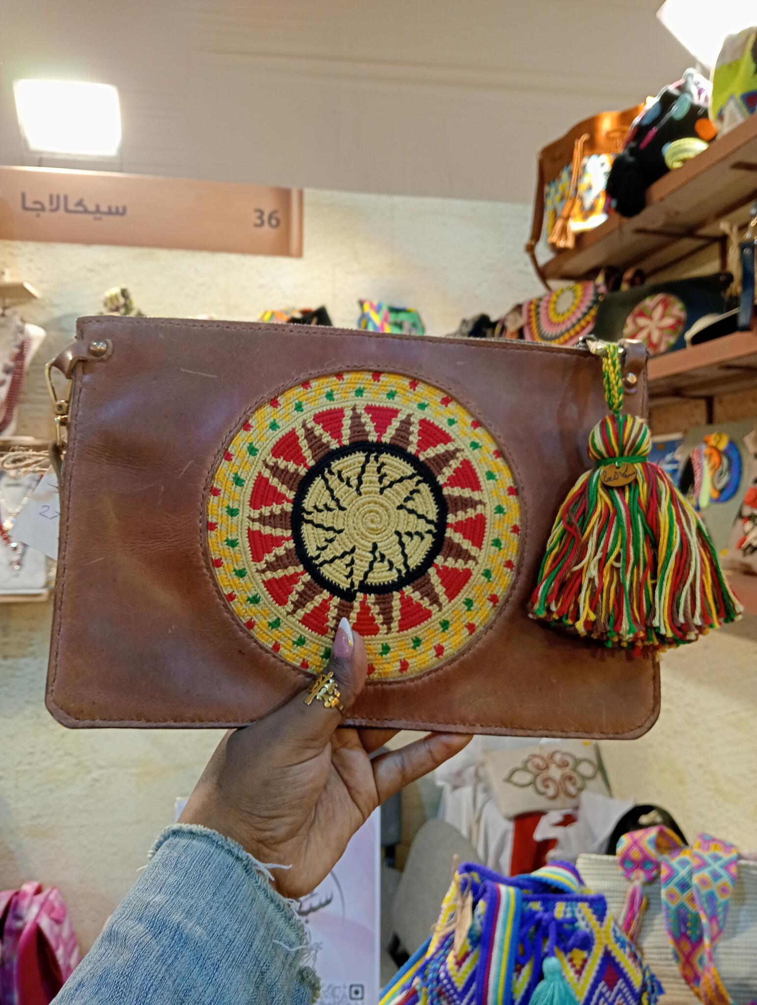 Tapestry with Genuine leather brown 1 Tapestry with Genuine leather