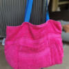 Fushia Foldable Towel Tote