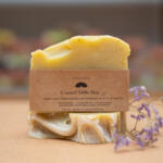 Camel milk soap bar made with 100% natural, cold-pressed ingredients, enriched with vitamins A, B, C, D, and E to help fight acne, balance skin pH, and nourish skin, with a calming jasmine and lavender scent