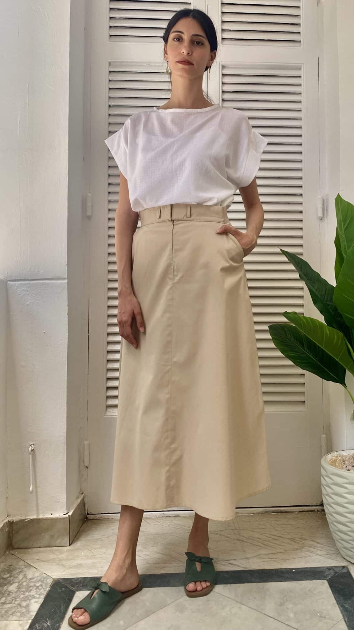 Paneled Gabardine Skirt - Midi 8 IMG 0557 scaled