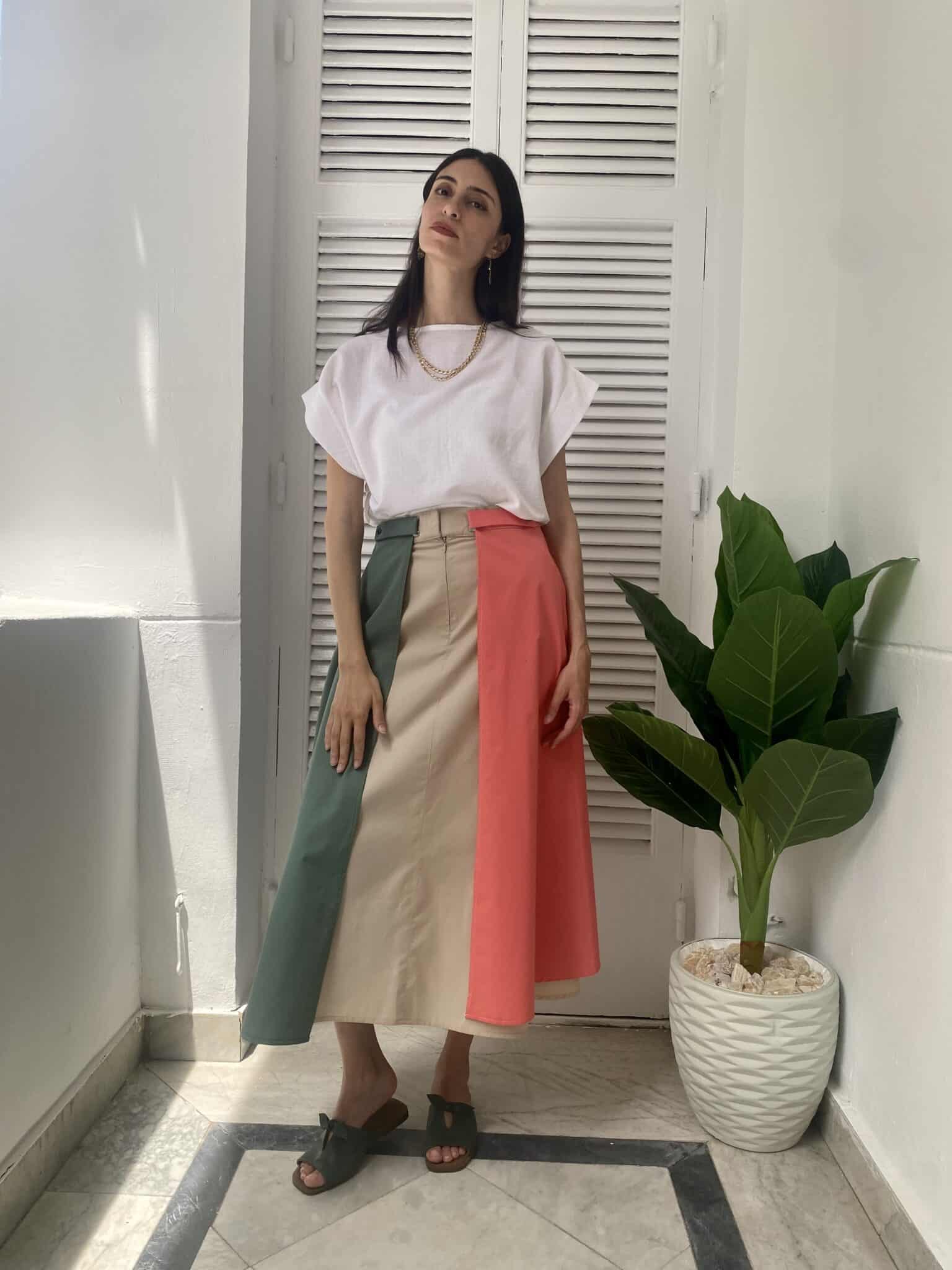 Paneled Gabardine Skirt - Midi 1 Paneled Gabardine Skirt - Midi