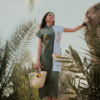 Ardi Olive Cotton Linen Dress