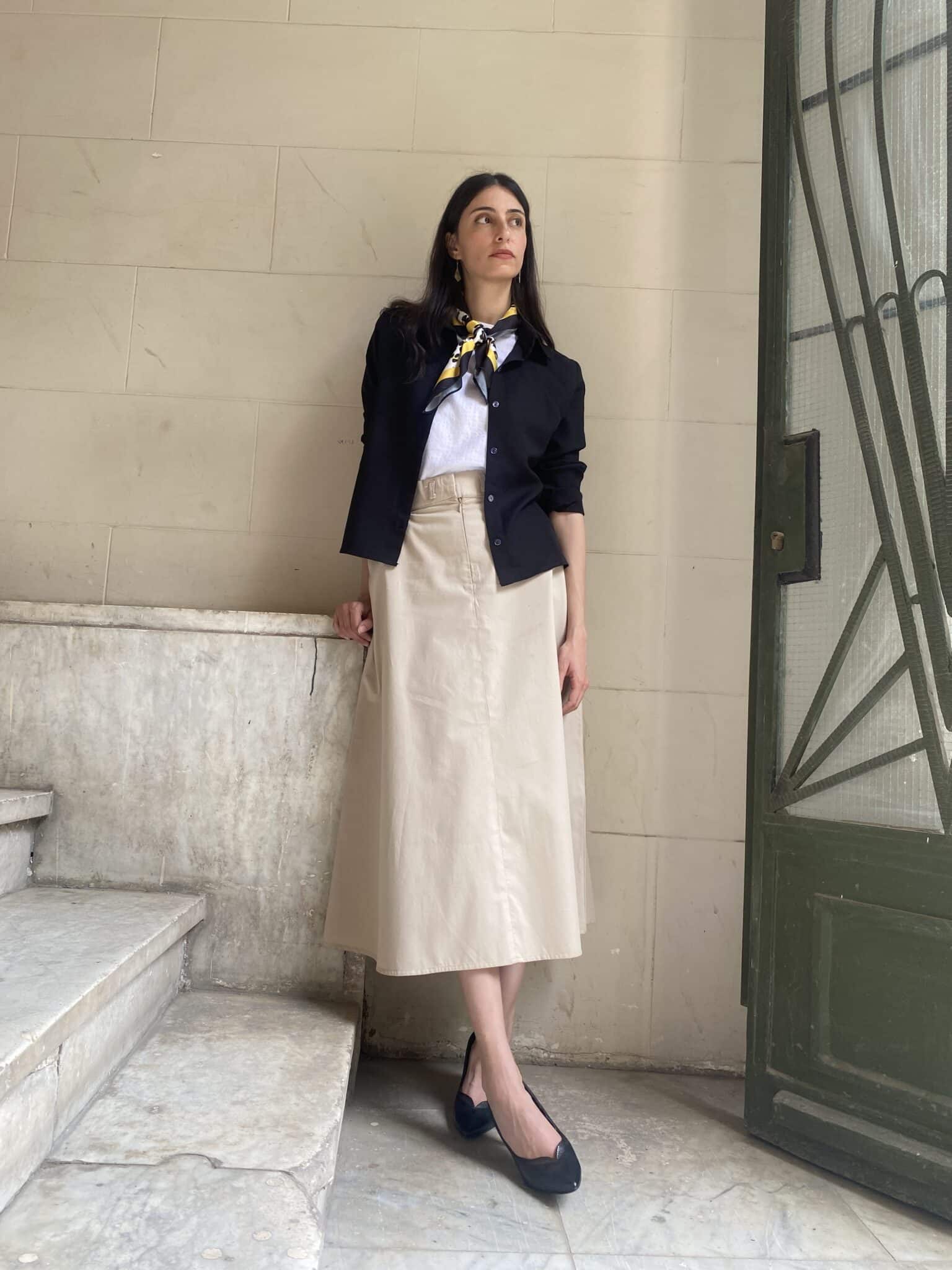 Paneled Gabardine Skirt - Midi 2 IMG 0723 scaled