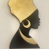 Wooden lady in gold home decor
