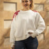 Embroidered Blossom Sweatshirt – White