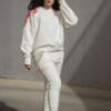 Ivory Hand-Embellished Sweatpants
